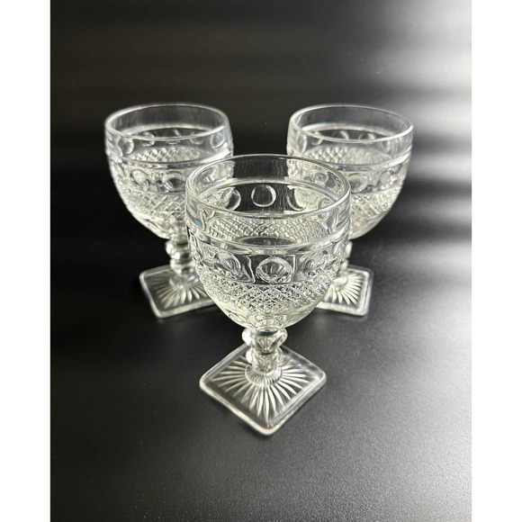 Charming Vintage 1960s Clear Glass Goblets (Set of 3) Park Lane By Colony Glass - Picture 1 of 11